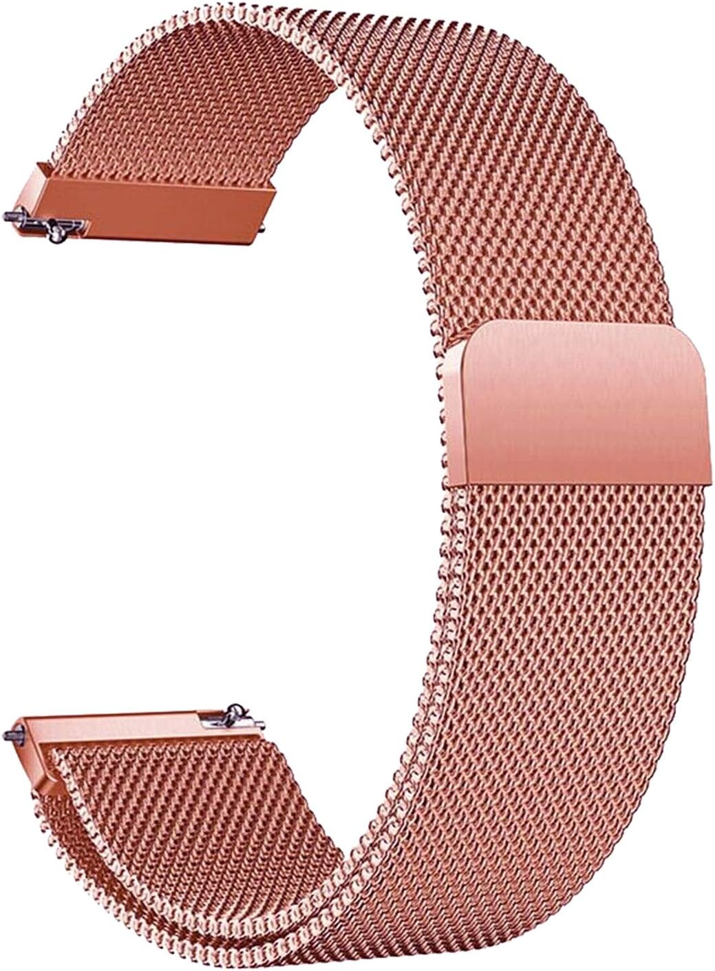 ACM Watch Strap Magnetic Loop 22mm compatible with Fire-Boltt Phoenix Ultra Bsw138 Smartwatch Luxury Metal Chain Band Rose Gold Pink