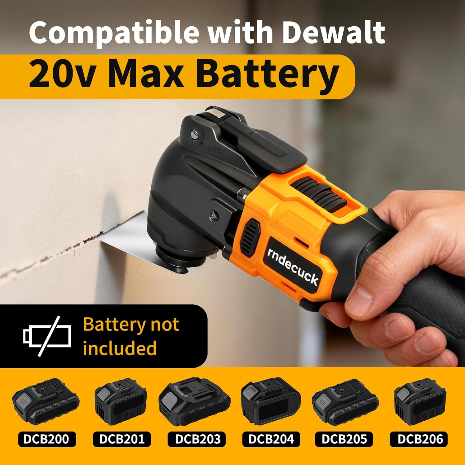 Brushless Oscillating Tool Compatible with DeWalt 20V MAX Batteries(No Battery), 6 Variable Speed Cordless Oscillating Multi-Tool with Accessory Kit for Sanding, Cutting & Scraping