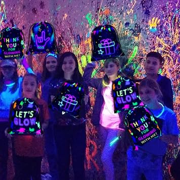 12 Stück Neon-Geschenktüten Mit Kordelzug Leuchtende Rucksäcke Goodie Bags Neon Partyzubehör Geschenktaschen für Geburtstagsfeiern Glow Partydekorationen Leuchtendes Partyzubehör für Die Dunkelheit