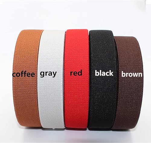 Miniatura 5 de Banda elástica de costura de 1 pulgada por 5 yardas color gris tejido de sarga de doble cara