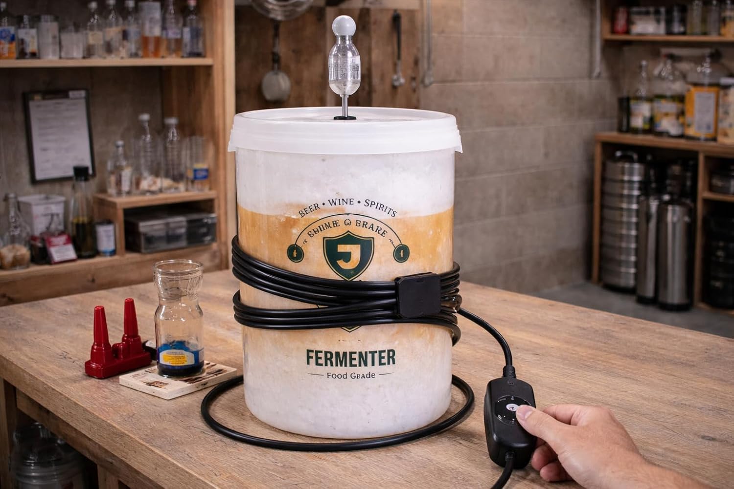 Home Brew - Cinturón de Calentamiento Ajustable con Adhesivo para termómetro