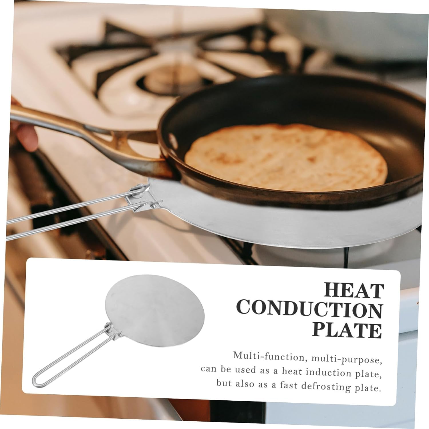 Mikinona Stainless Steel Induction Cooker Plate 20cm Hot Plate Induction Converter Disk