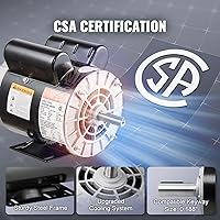 Vista 5 de VEVOR Motor Eléctrico de Compresor de Aire de 2 HP, 115/230V, 20/10 Amperios, Marco 56 3450 RPM, Eje Claveado de 5/8 Pulgadas, Longitud de Eje