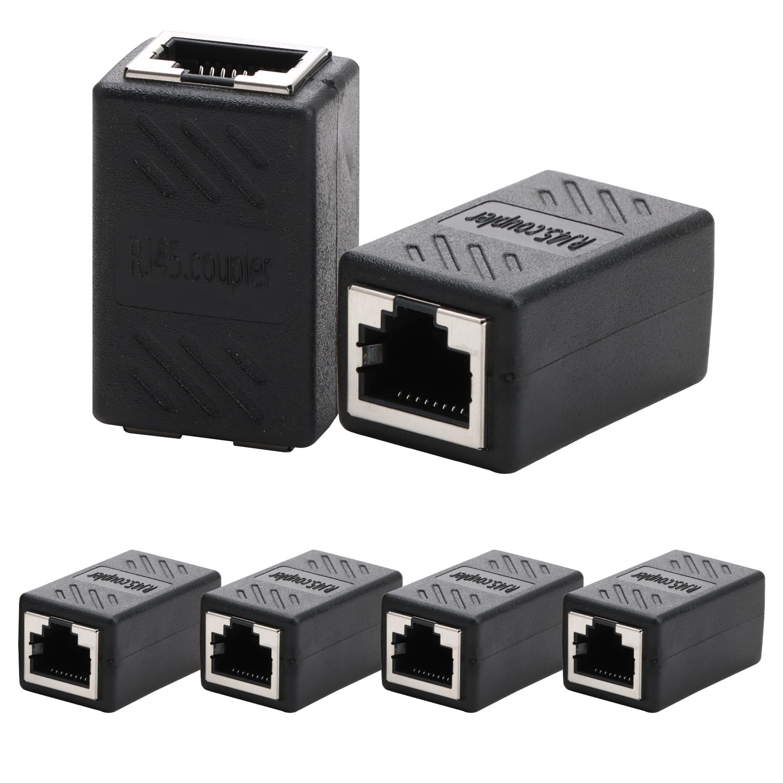6 Pezzi Accoppiatore RJ45 10Gbps, Connettore di Rete Cat7 / Cat6 / Cat5e / Cat5, Connettore Ethernet Femmina a Femmina, Connettori RJ45 in Linea Schermato per Prolunga Giunto per Cavo LAN e Ethernet