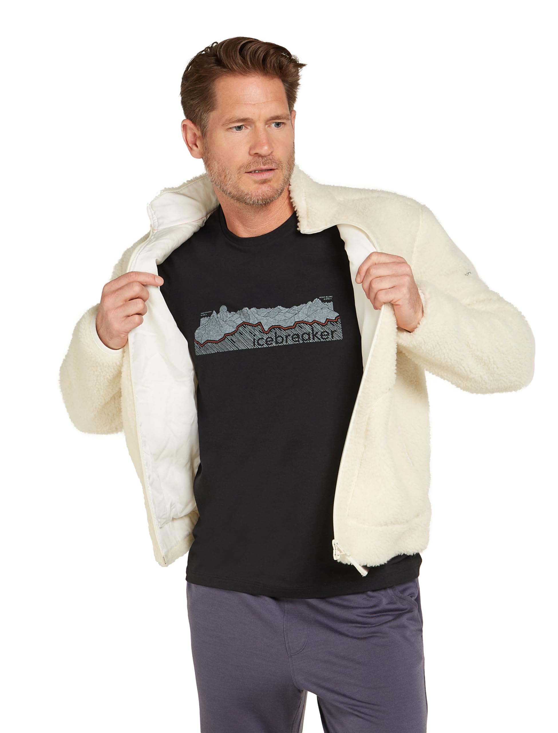 Icebreaker - Men's Merino Central Classic Long Sleeve Tee Haute Route - Koszulka na co dzień
