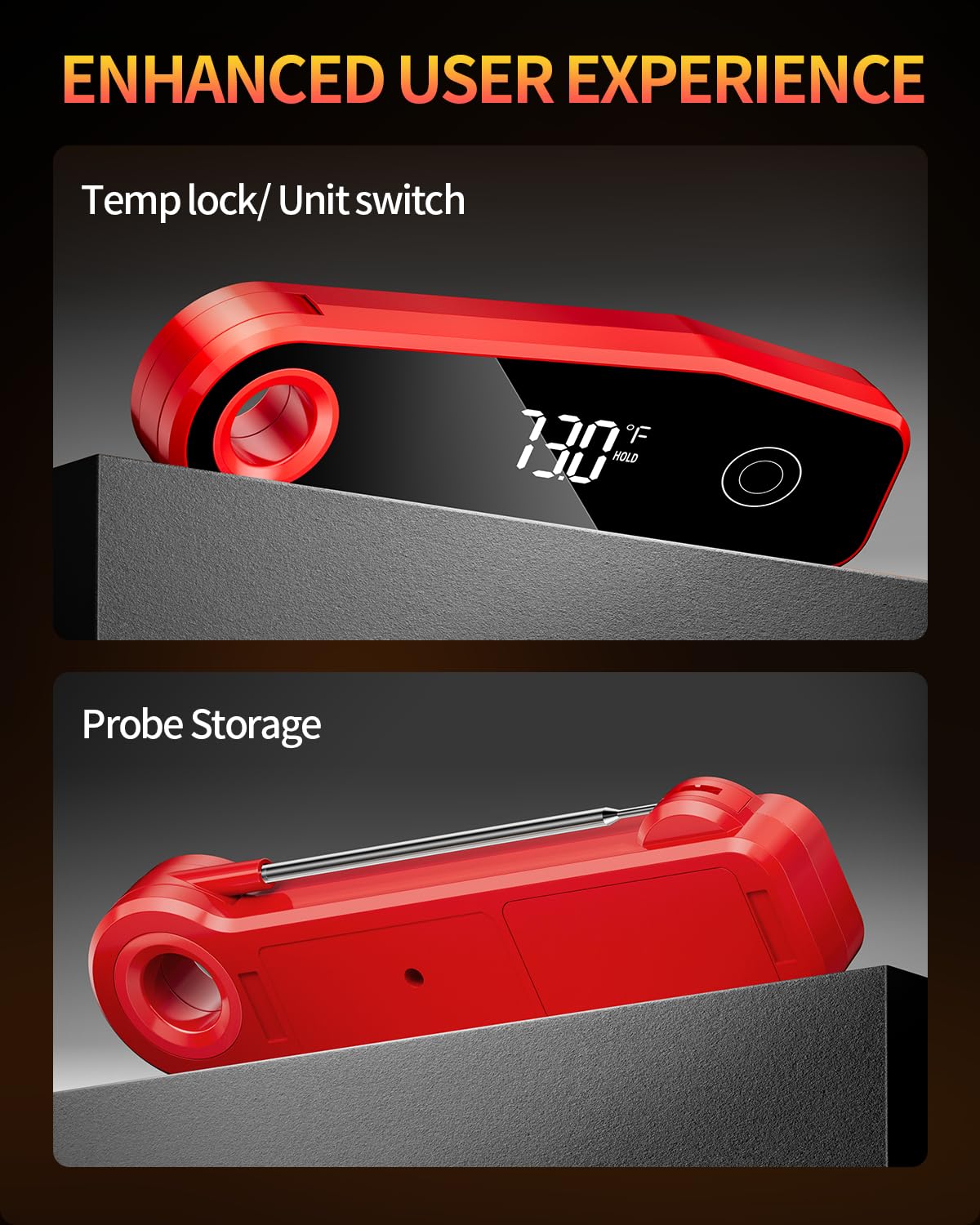 2025 Upgrade Meat Thermometer Digital for Cooking, 0.5s Instant Read Food Thermometer, ±0.5 ℉ Accuracy Kitchen Thermometer, Large LED Display, IP67 Waterproof for Grill, BBQ, Oven, Brewing, Baking