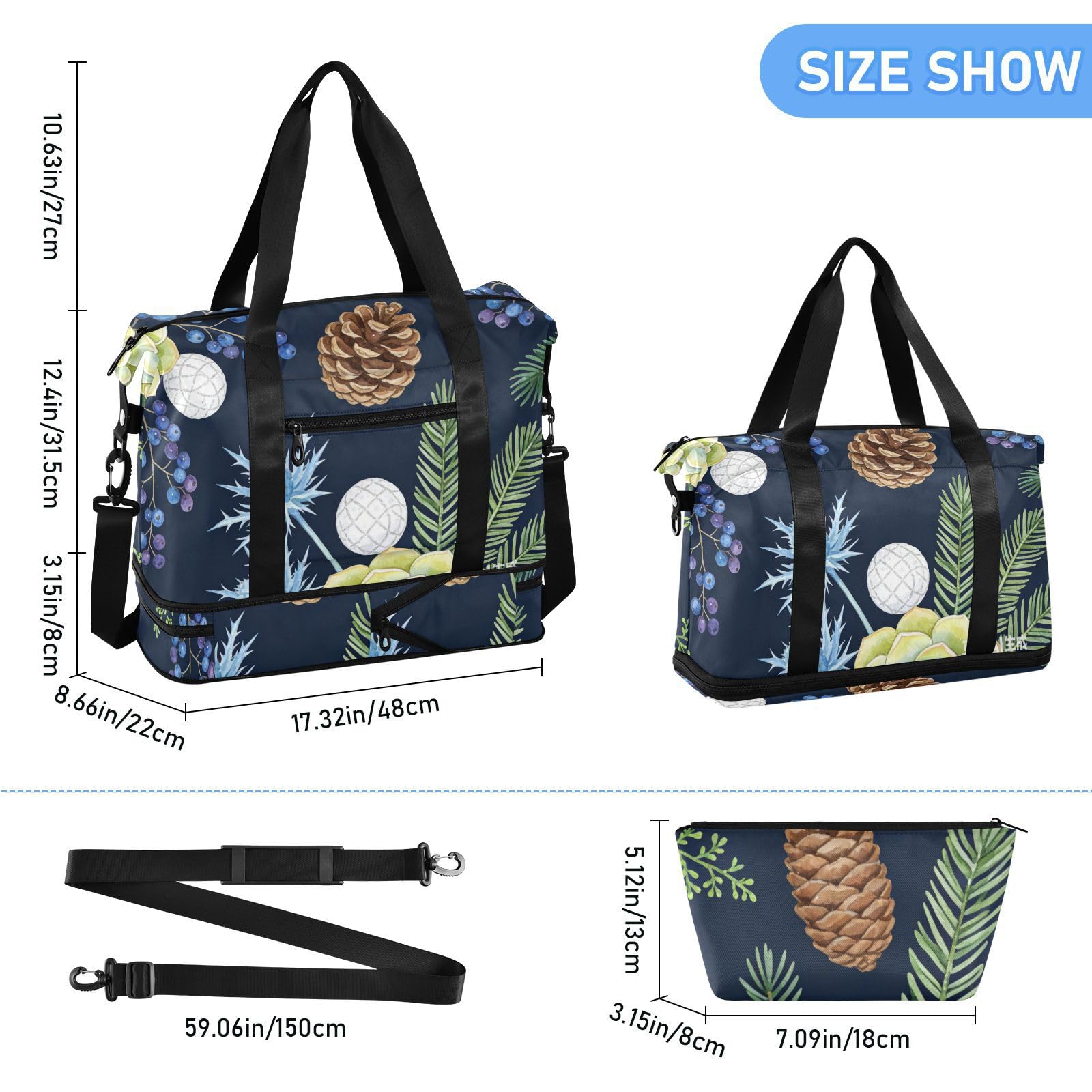 William Morris zielone retro kwiaty torby marynarskie z kieszenią na mokro regulowany pasek torba treningowa na trening wielofunkcyjna dla mężczyzn kobiet