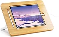 AFOOYO Suporte de desenho de madeira para tablet – 5 ângulos ajustáveis para laptop, suporte de leitura de livros, compatível com iPad Pro de 12,9/13 polegadas com versão de capa para iPad (3ª a 7ª
