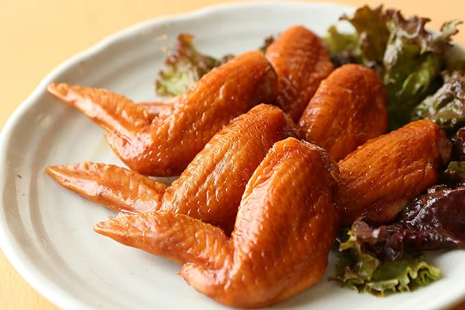 Amazon 国産鶏 手羽先 スモークチキン 500g 約10本 11本 燻製 鶏肉 販売 マーちゃんマート 鶏肉 通販