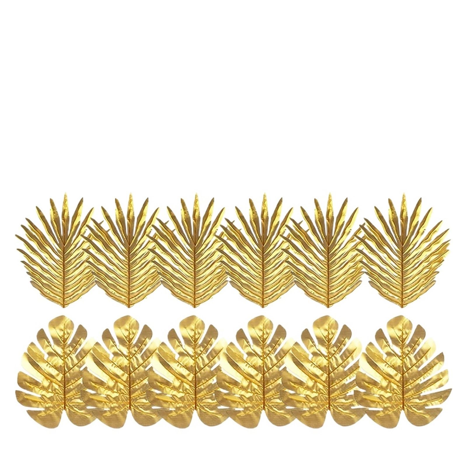 Artificial Foliage Stems 36pcs Tropical Palm Leaves Hibiscus Flower Party Decoration Artificial Leaf Wedding(Color 15)