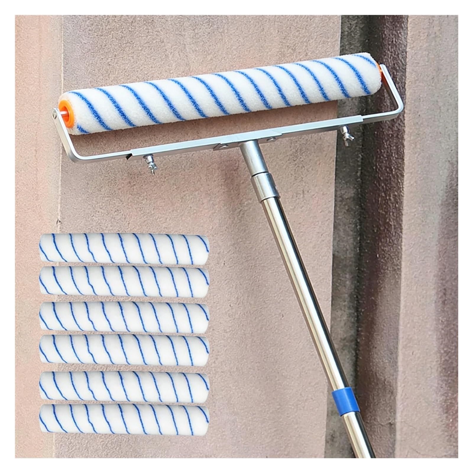Farbroller wandfarbe 46 cm-Farbroller-Set, verstellbare Verlängerung, 30-50 cm verstellbarer großer Heim-Malpinsel, Wandfarben-Stiftzubehör für Terrasse