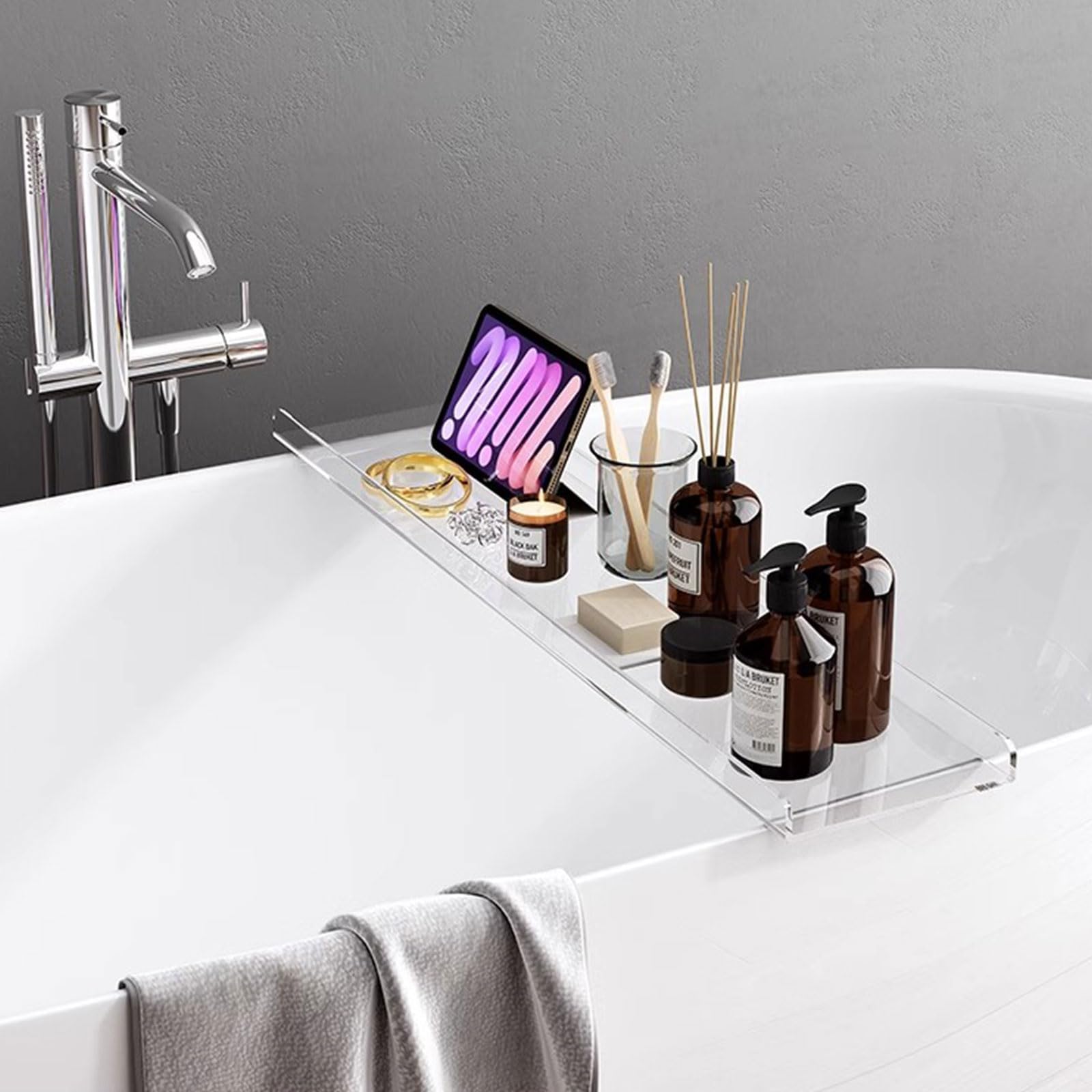 Vassoio per vasca da bagno in acrilico, moderno nizer per Relaxat & Sto, accessori da bagno per esperienza spa, per gli amanti della cura di sé