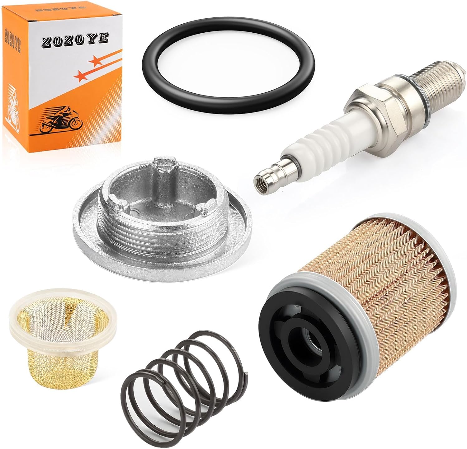 For Yamaha XT225 TTR225 TTR230 TT225 TW200 1992-2024 Oil Filter + Oil Drain Plug Cap w/States kit & Spark Plug 5H0-13440-09-00