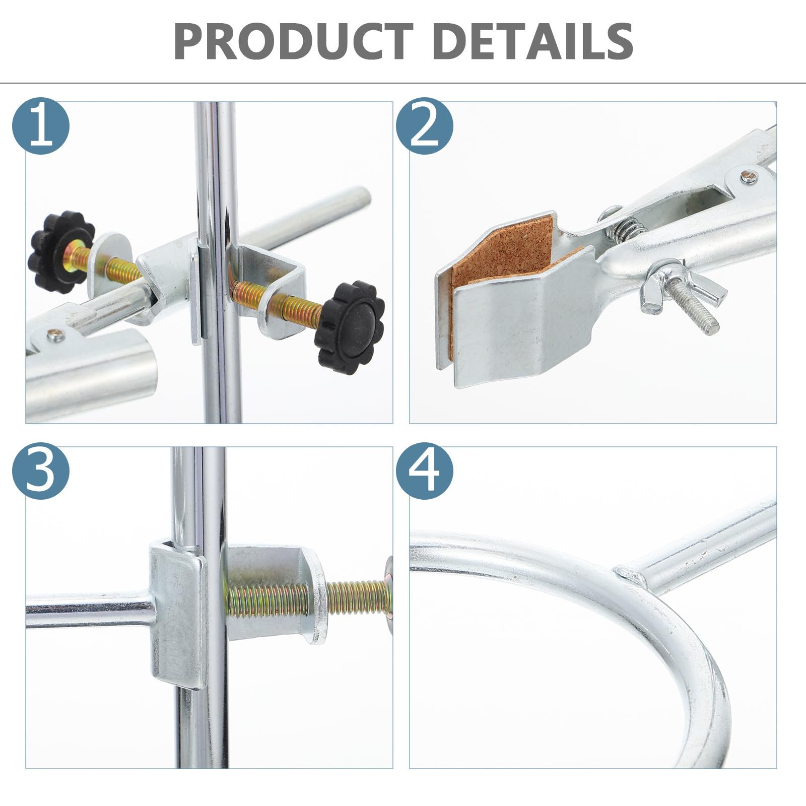 YARNOW Support de Laboratoire Facile à Assembler en Fer Argenté et Pratique à Transporter pour Expériences de Chimie et Physique