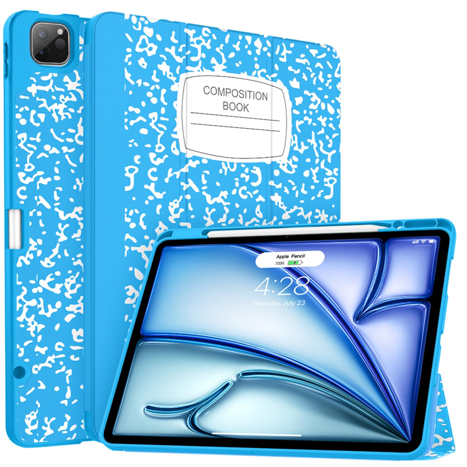 Soke Case for iPad Air 13 Inch (M3/M2,2025-2024), iPad Pro 12.9" 6th/5th Generation with Pencil Holder(2021 2022 Release)-[Apple Pencil Charging +