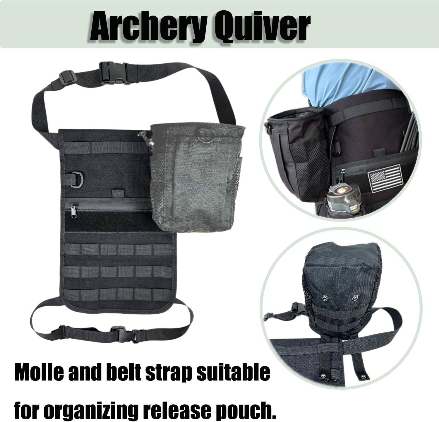Field Quiver 1000D Archery Hip Quiver with Ambidextrous Design and Waterproof Pocket, Ideal for Recurve and Compound Bow