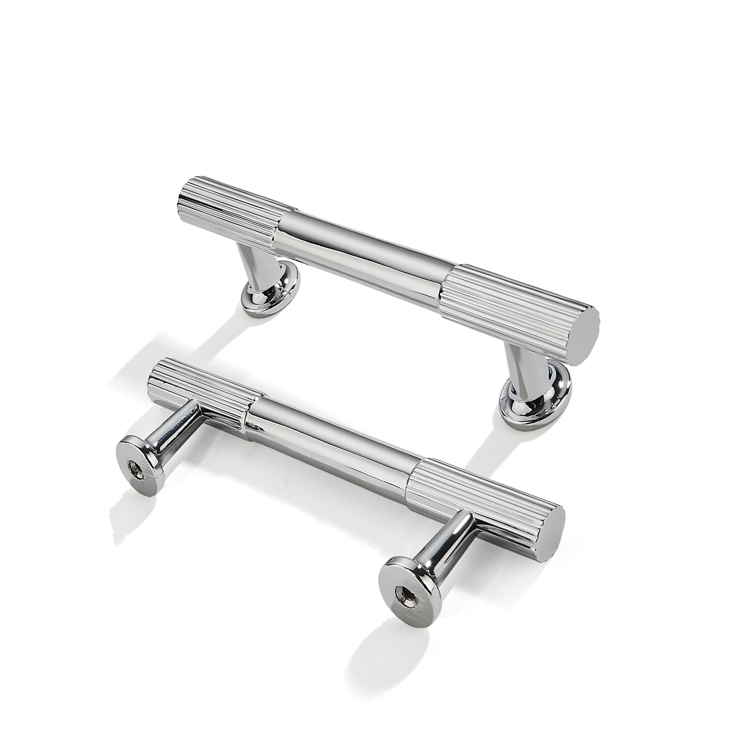 ZAUYX 2-Pack 3 Inch Hole Center Polished Chrome Cabinet Pulls Solid Heavy Duty Cabinet Pull is Suitable for Drawers Dressers Handles Kitchens Bathroom cabinets