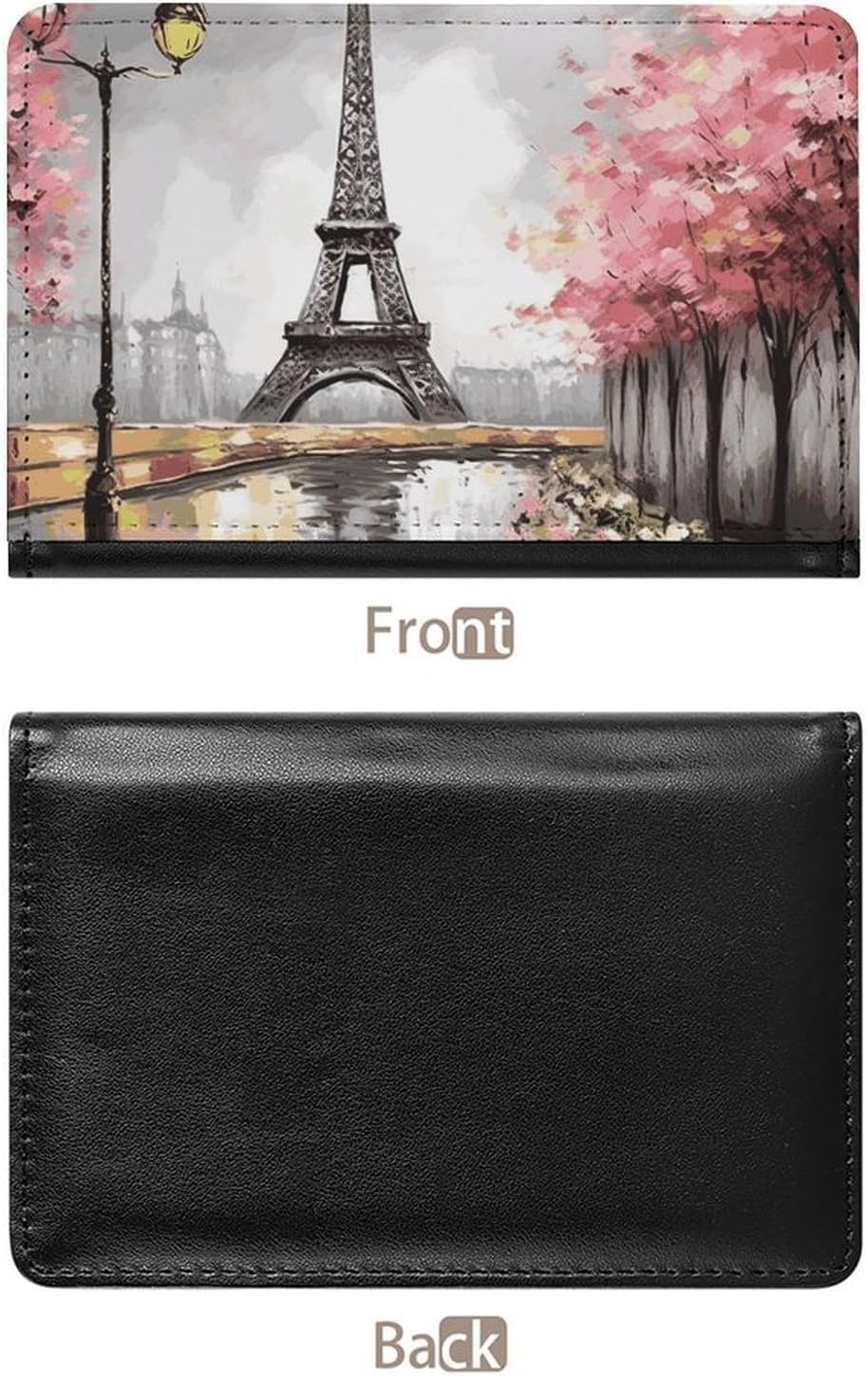 Cute Passport Holder for Travel,Personalized Multi-Functional Passport Cover with Card Slots,Slim Oil Painting Paris Eiffel Tower Printed Passport Wallet for Women Men