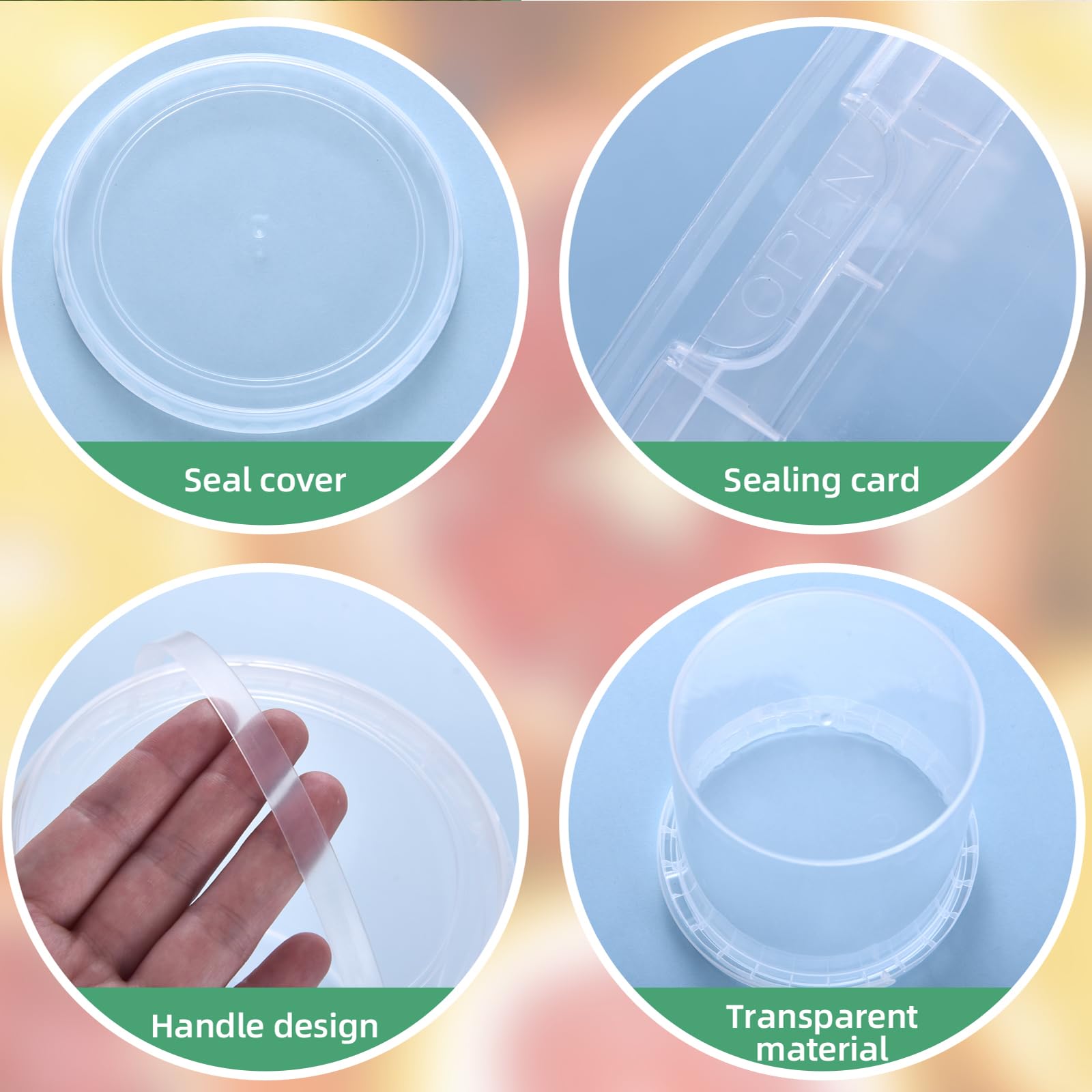 Eisbecher mit Deckel, manipulationssicher, BPA-frei, gefrier- und mikrowellengeeignet, wiederverwendbar, luftdicht, auslaufsicher, für Snacks, Delikatessen, Obst, Getränke, 10 Stück