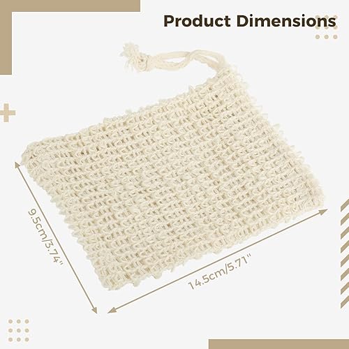 Miniatura 4 de 100 bolsas ahorradoras de jabón de sisal con cordón, bolsas de ahorro de jabón sin plástico reutilizables y naturales para baño y ducha, bolsa de