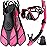 Zenoplige Mask Fins Snorkel Set, Snorkeling Gear for Adults, Panoramic View Snorkel Mask Anti-Fog, Adjustable Dive Flippers, Dry Top Snorkel and Travel Bag, Scuba Gear for Swimming Snorkeling Diving