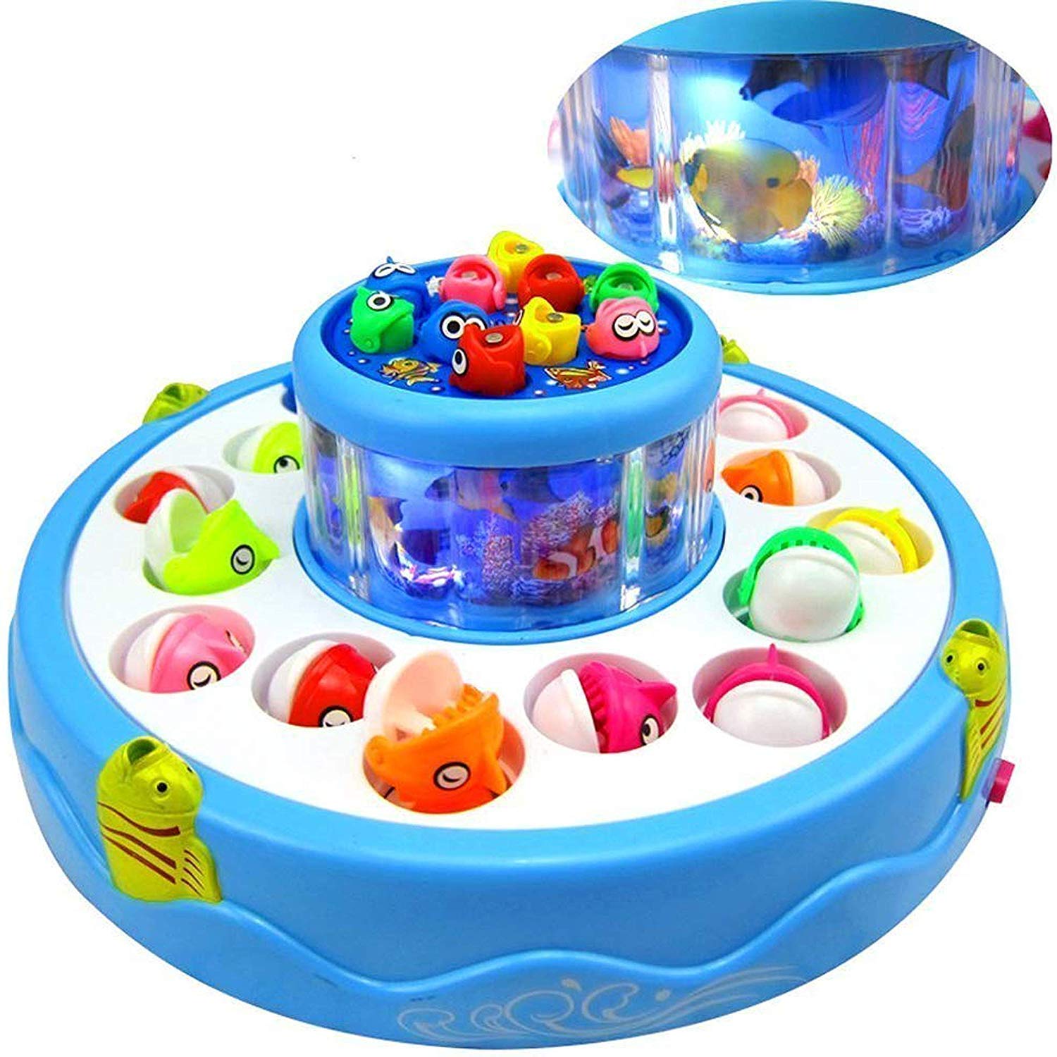 Ixora® Fish Catching Game Big with 26 Fishes and 4 Pods Includes Music and Lights for Kids (Multi)