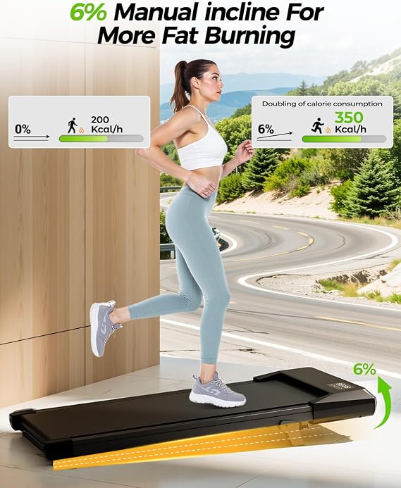 Superun Walking Pad with Incline, Under Desk Treadmill, 3 in 1 Portable Treadmills for Home with Remote Control LED Display, 2.5 HP Quiet Mini Treadmill for Office Home Use, 300 Lbs Capacity