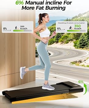 Superun Walking Pad with Incline, Under Desk Treadmill, 3 in 1 Portable Treadmills for Home with Remote Control LED Display, 2.5 HP Quiet Mini Treadmill for Office Home Use, 300 Lbs Capacity