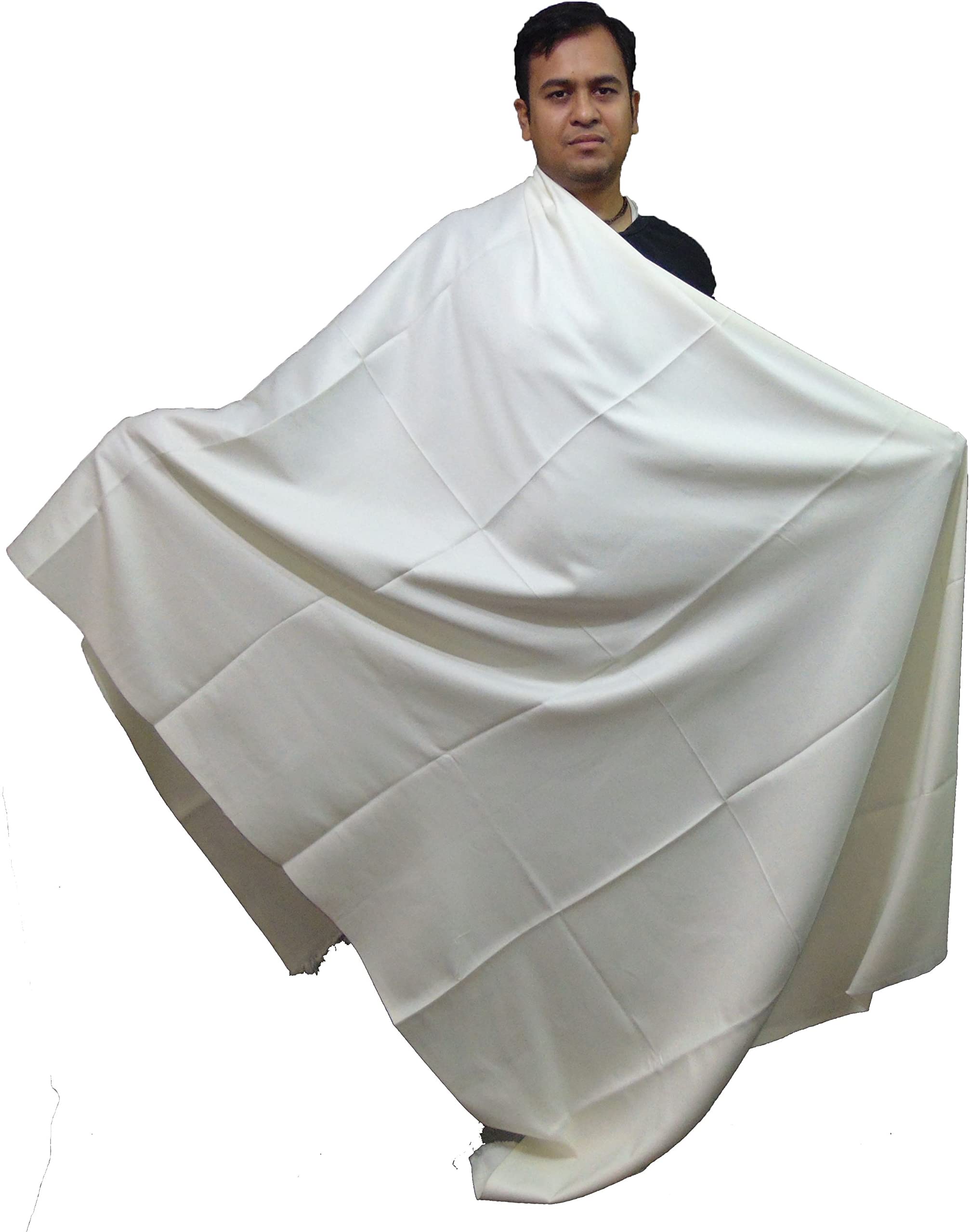 sprha Men Solid length 100 * 50 (2.5 Meter) inch 100% pure woolen Shawl/Lohi-Cream-picture-17