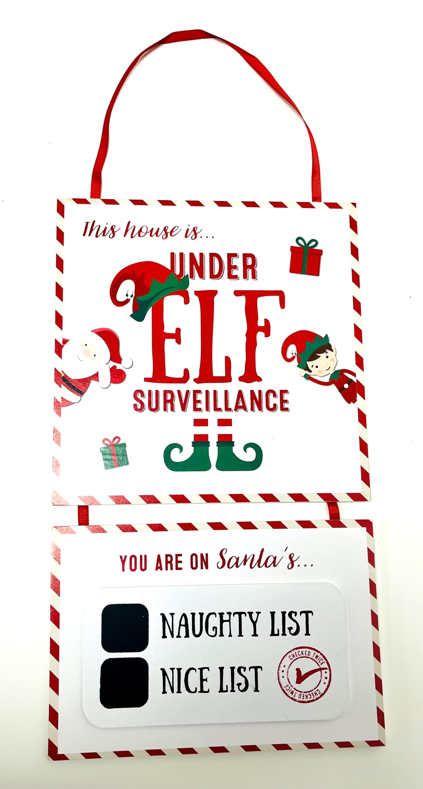My Square Mile Christmas Elf Kids Surveillance Board, Naughty or Nice List, 35cm x 20cm