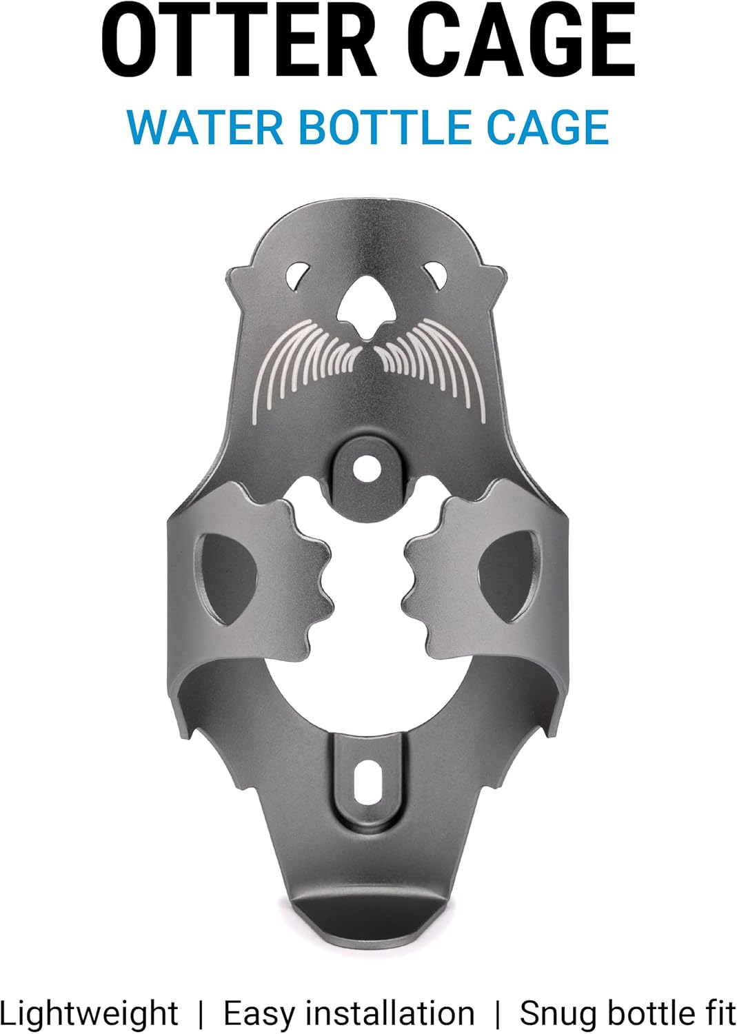 Portland Design Works Water Bottle Cage - Lightweight Water Bottle Holder for Bikes, Otter Cage, Gray