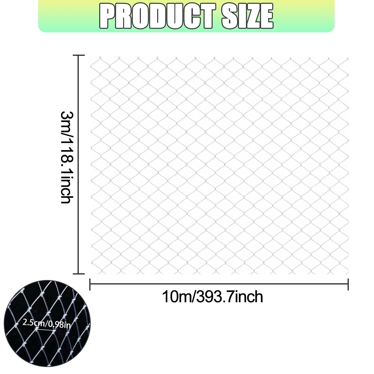 TELAOBAN Cat Net Balcony, 10 x 3 m Anti Bird Net, Cuttable Anti Bird Net, Reusable Anti Bird Net - Image 2