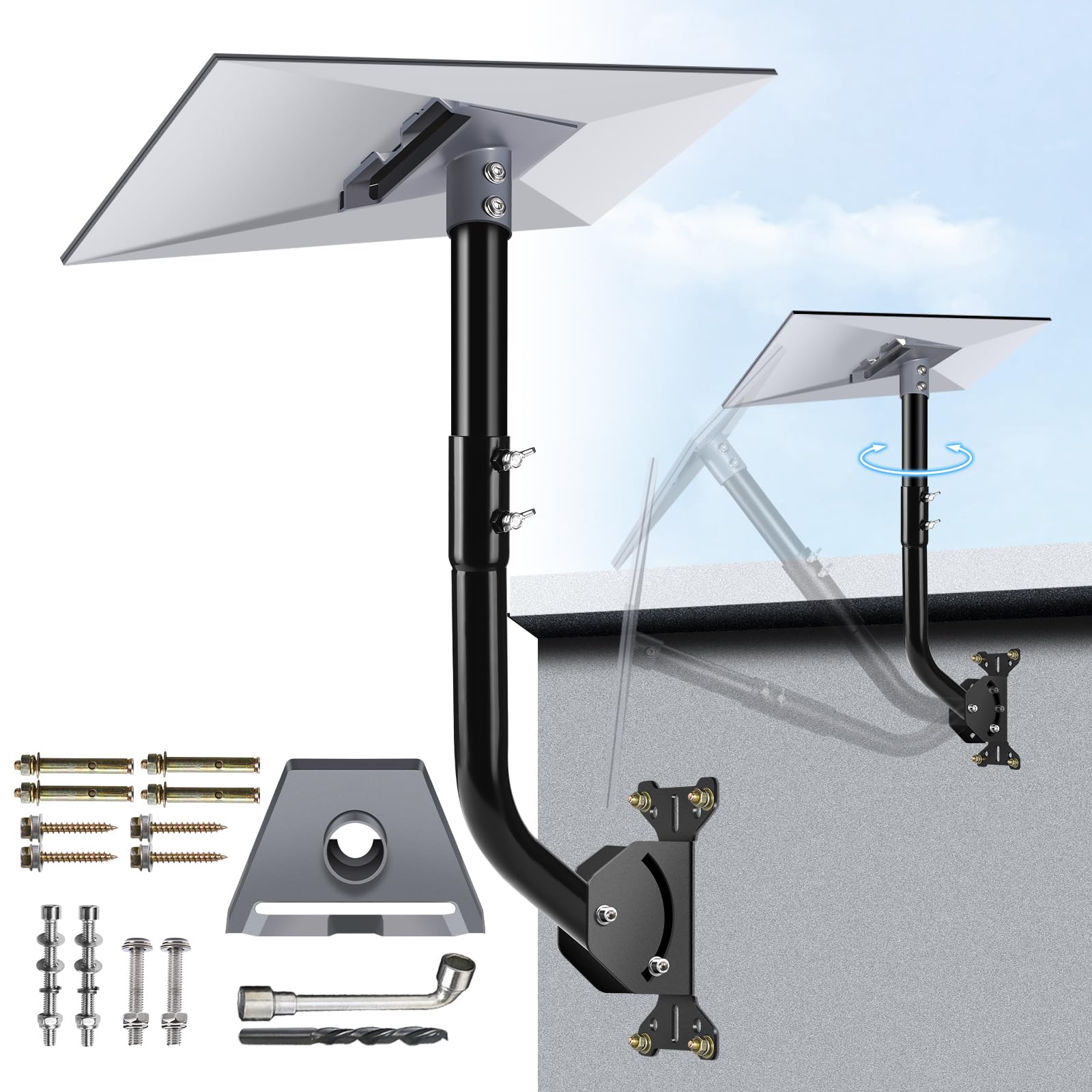 Gen 3 Starlink Mount, Adjustable Starlink Gen 3 Mount, Starlink Mounting Kit for V3 Starlink Standard Dish-Include Starlink Gen 3 Pipe Adapter