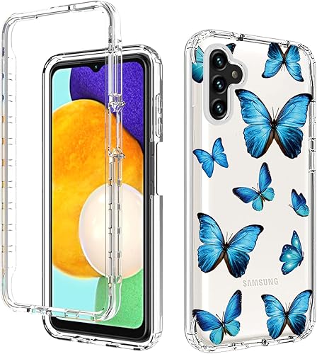 Miniatura 6 de Funda para Galaxy A13 5G, Samsung A13 con protector de pantalla de vidrio templado, cuerpo completo, a prueba de golpes, transparente, suave,