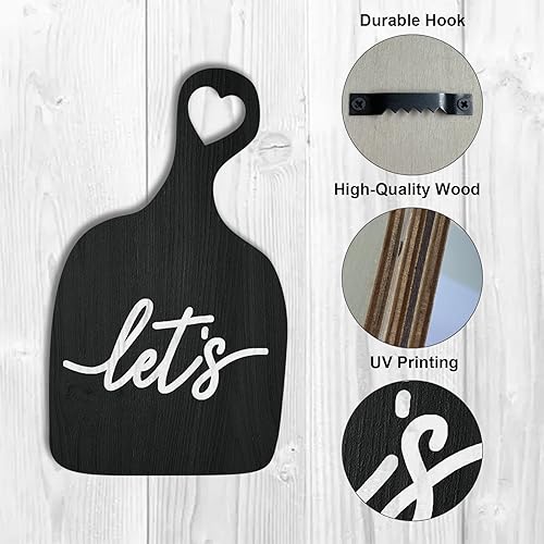 Miniatura 5 de Let's Eat Kitchen - Decoración artística para pared, estilo rústico de granja para cocina, comedor o decoración del hogar