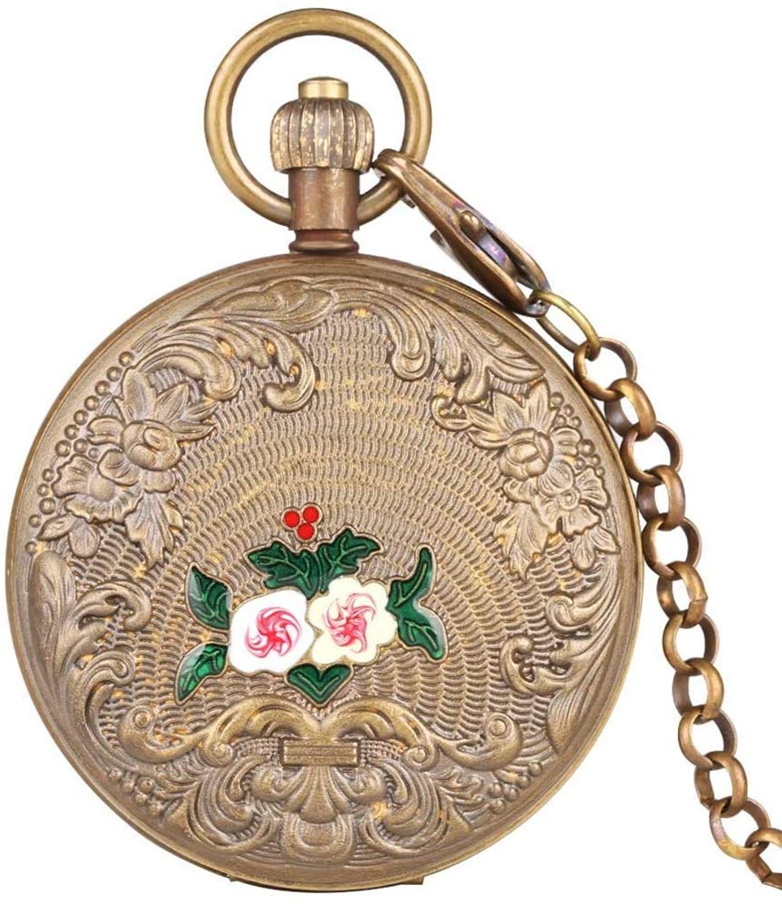 Reloj de bolsillo mecánico ZKHD con fase lunar y esqueleto automático artesanal