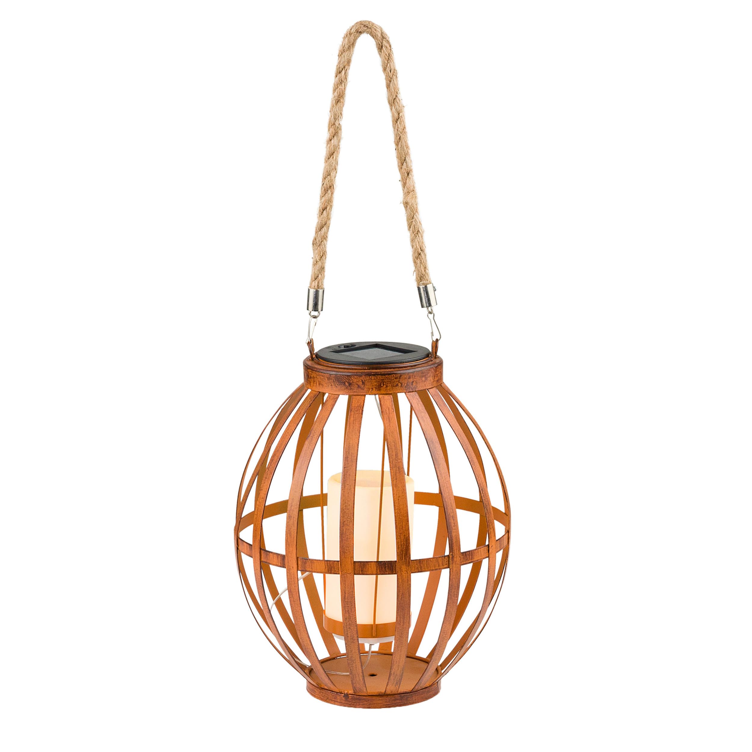 Lanterne solaire en métal gris haute résistance Alpine Corporation, luminaire de jardin durable