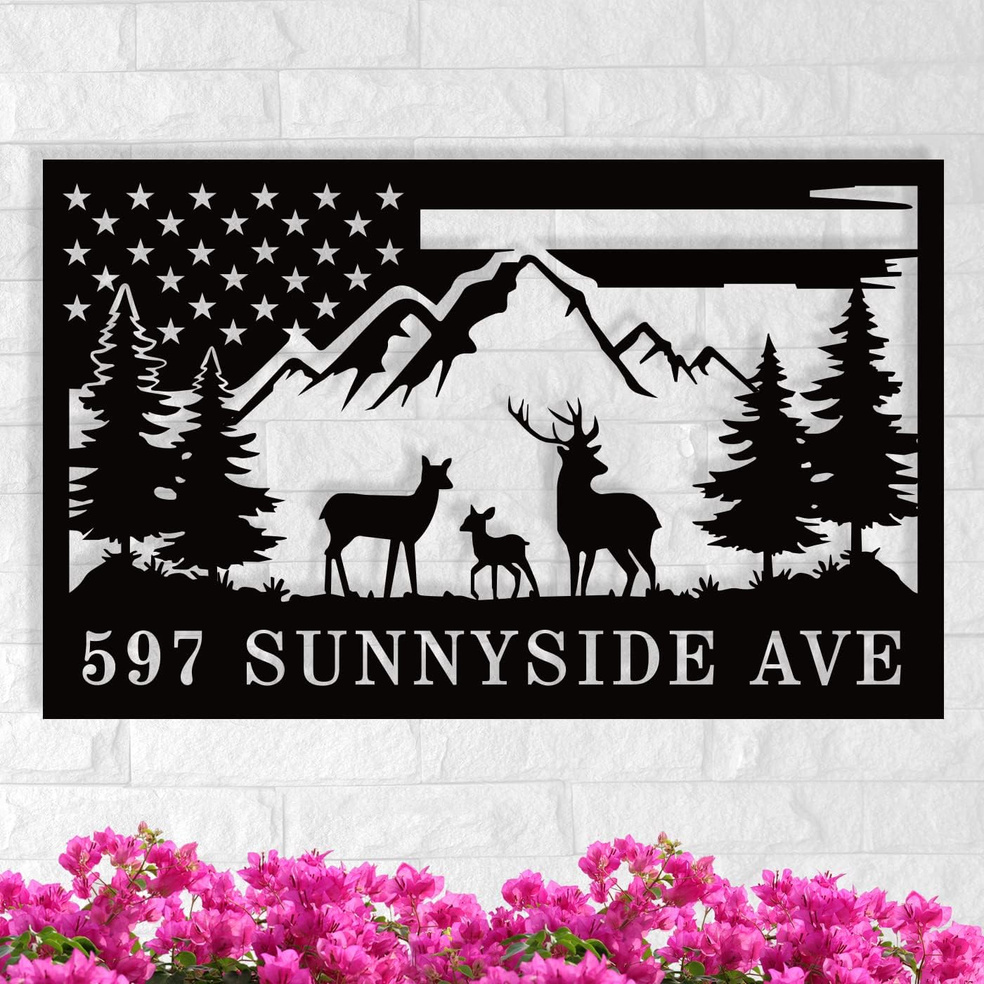 Address Sign House Number Signs, Personalized Address Plaques, Custom Deer Scene Hunting Camp Sign, Home Decor, Hunter Presents, Housewarming Present