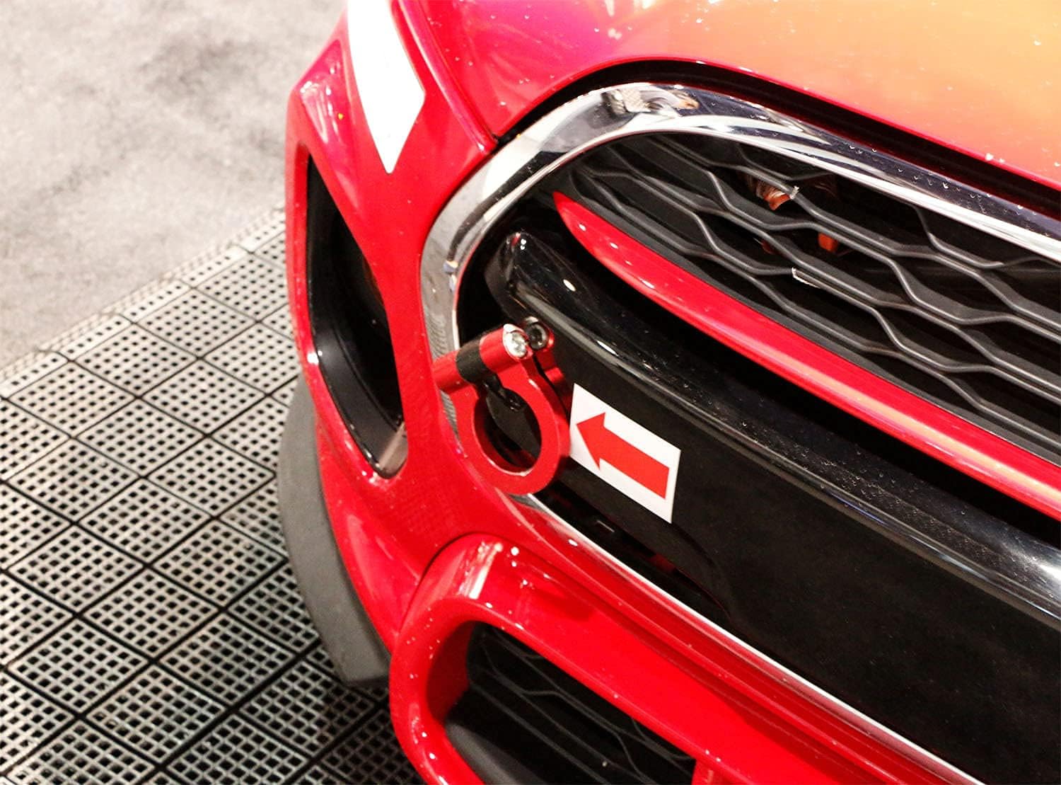 iJDMTOY Red Track Racing Style Tow Hook Ring Compatible with 3rd Gen MINI Cooper F55 F56 & MINI R60 Countryman R61 Paceman, Made of Lightweight Aluminum
