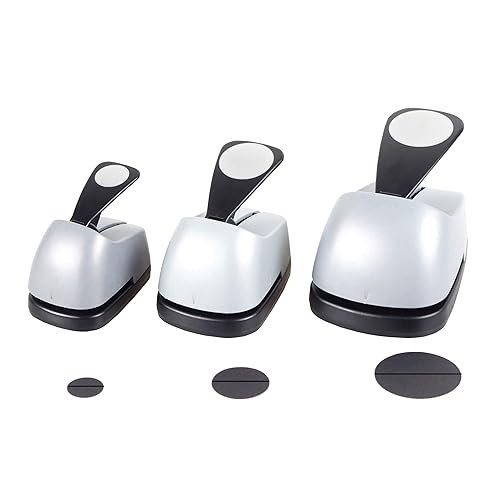 Miniatura 1 de Perforadora circular de 38+58+1 pulgada para manualidades (0.984in + 0.630in + 0.354in círculo)