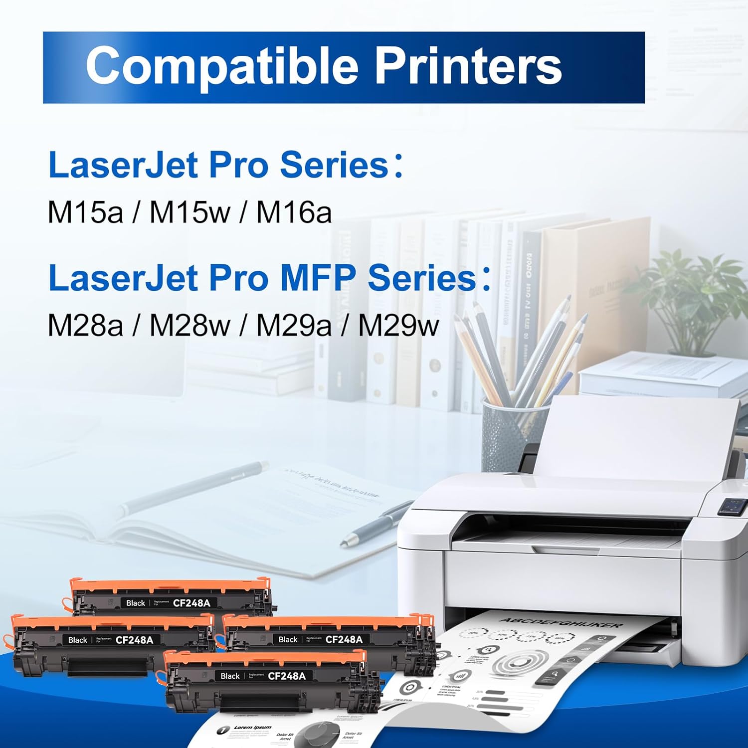 InkNI Compatible 48a Toner Cartridge Replacement for HP 48a CF248a Toner Cartridge |Compatible for HP LaserJet Pro M15a, M15w, M16a;MFP M28a, M28w, M29a, M29w Printer (Black, 4-Pack)