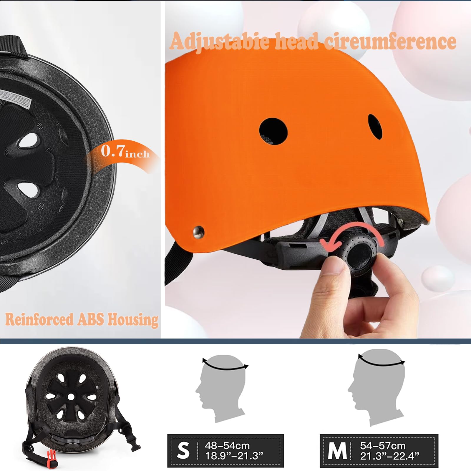 FOOKCIAN Kinderhelm, Kleinkind-Helm, verstellbar, für Kleinkinder, Fahrradhelm, Jugendsport, Schutzausrüstung, Alter 2–8/8–14 Jahre, Jungen, Mädchen, Jahre, für Multi-Sportarten, Skaten, Fahrrad,