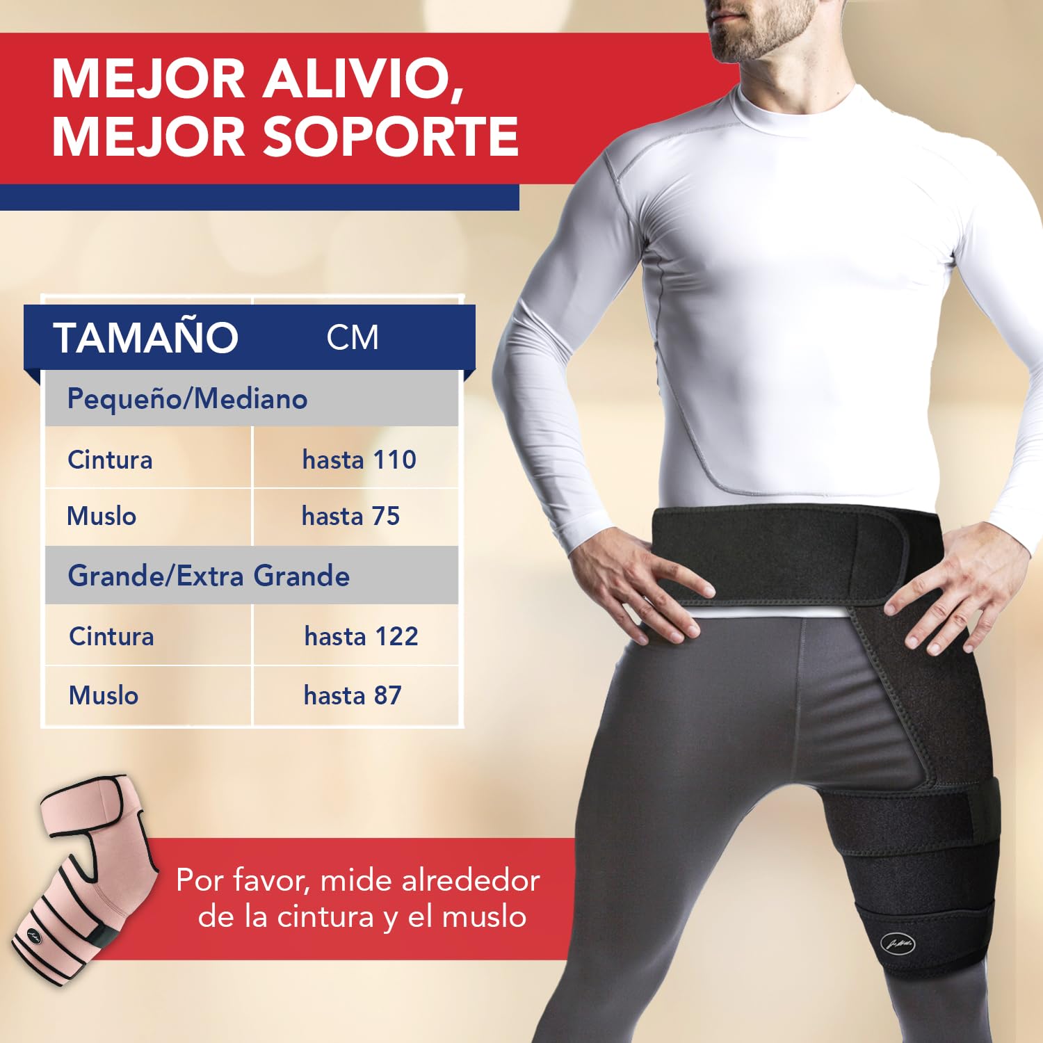 Dr. Arthritis Musleras Compresión Hombre Desarrolladas Por Médicos - Alivio del Dolor de Ciática y Síndrome Piriforme - Soporte para Muslo e Isquiotibiales - Unisex (Talla S/M, Negro)