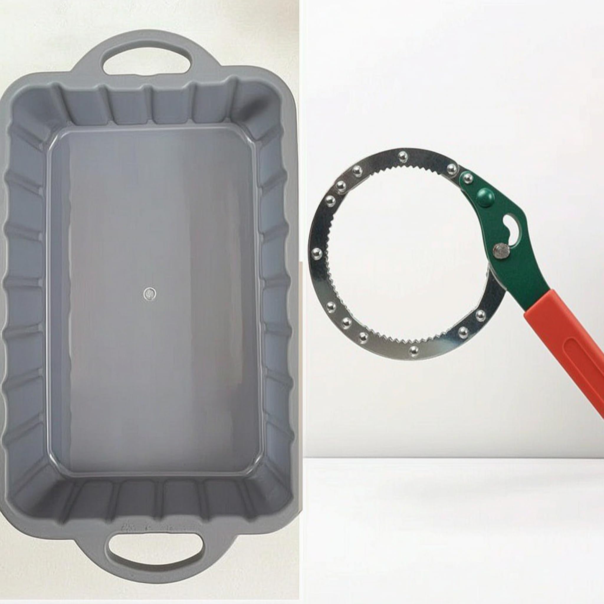 Vaschetta di Raccolta Olio Rettangolare con Maniglie, Ampia capacità, Ideale per La Manutenzione di Auto, Camion E, Adatta per Garage E Officine.
