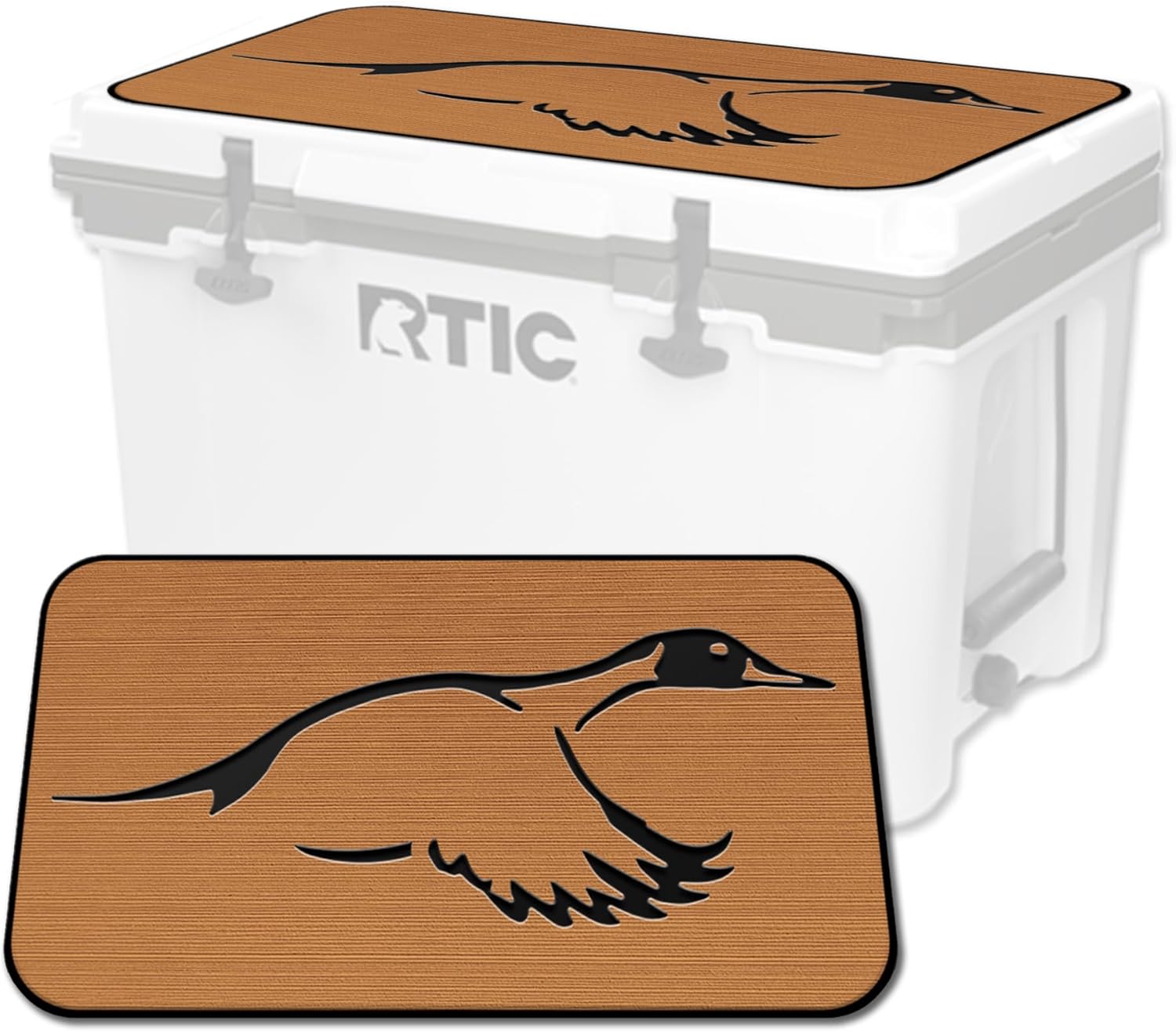 USATuff SeaDek EVA Mat Cooler Pad fits RTIC | Peel & Stick Application | Non Slip Comfort Accessories - Duck Solo Hunting Design (Mocha-Black)