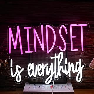 Mindset is Everything Neon Sign Dimmable Inspirational LED Light Up Sign...
