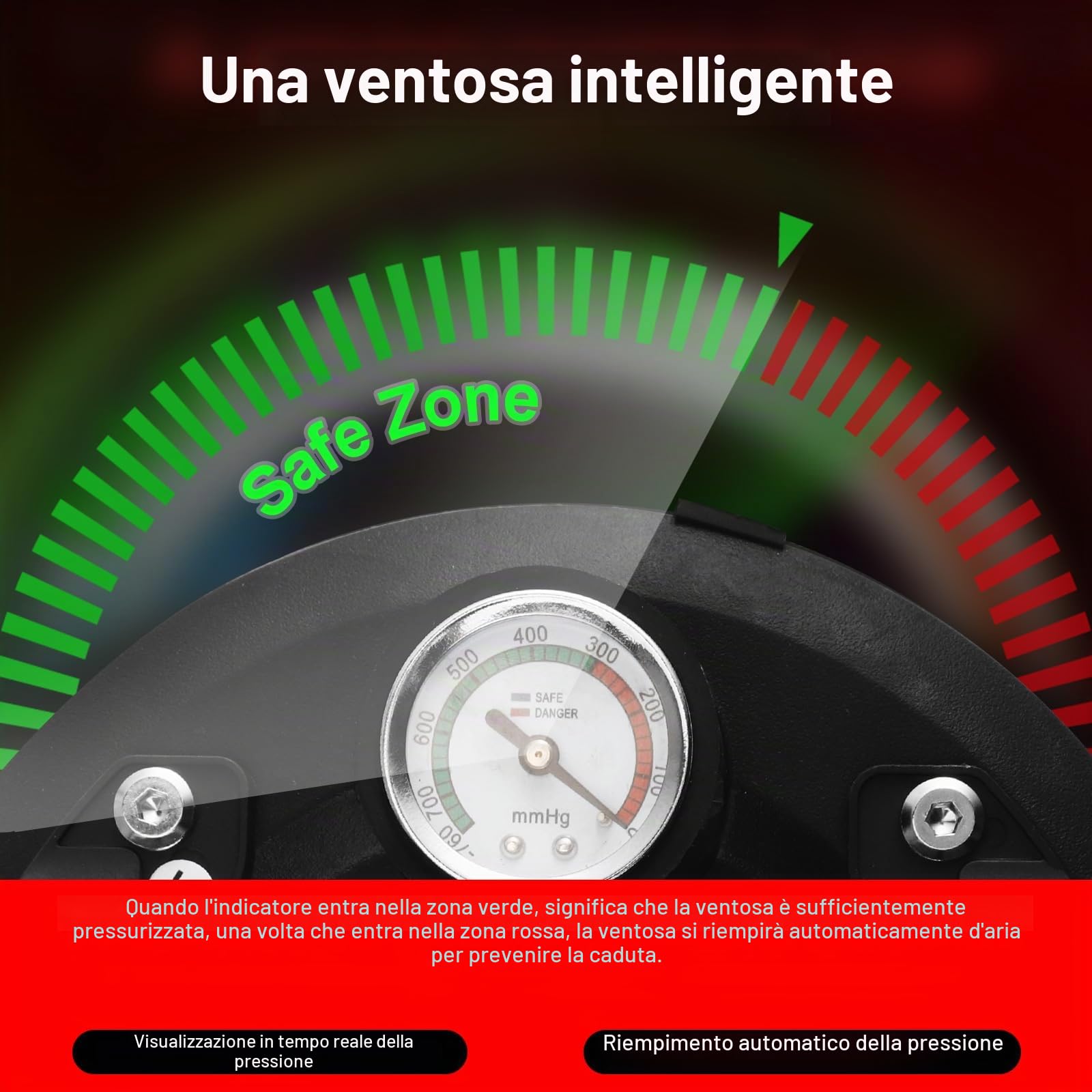 2 pezzi ventosa elettrica da 8" sollevatore per piastrelle a batteria con manometro, batteria x4, cassetta degli attrezzi, capacità di carico 200 kg, per il trasporto di acquari, piastrelle, vetro