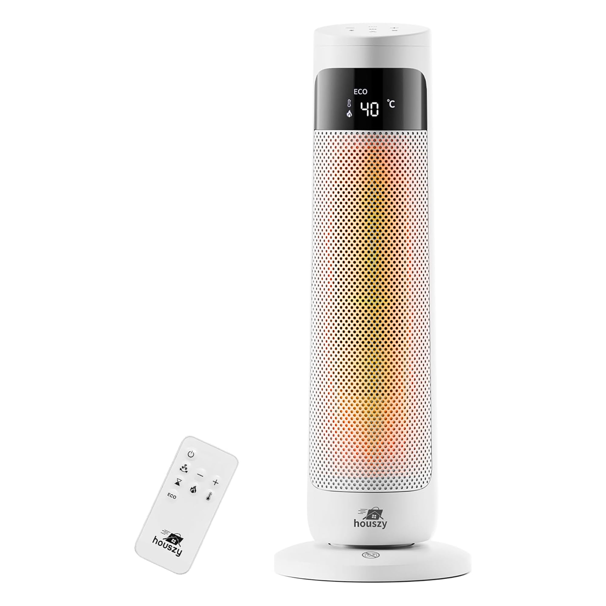 Houszy Electric Heater 2000W Fan Heater with 3 Modes, Low Noise, Room heater Thermostat 15β40Β°C, Remote, PTC Ceramic Heaters with Oscillation, 24H Timer, Overheat & Tip-Over Protection, Efficient