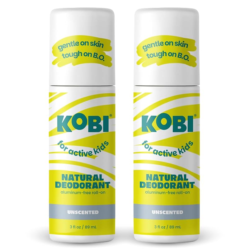 Desodorante Kobi sem fragrância, sem alumínio, roll-on, Pacote com 2