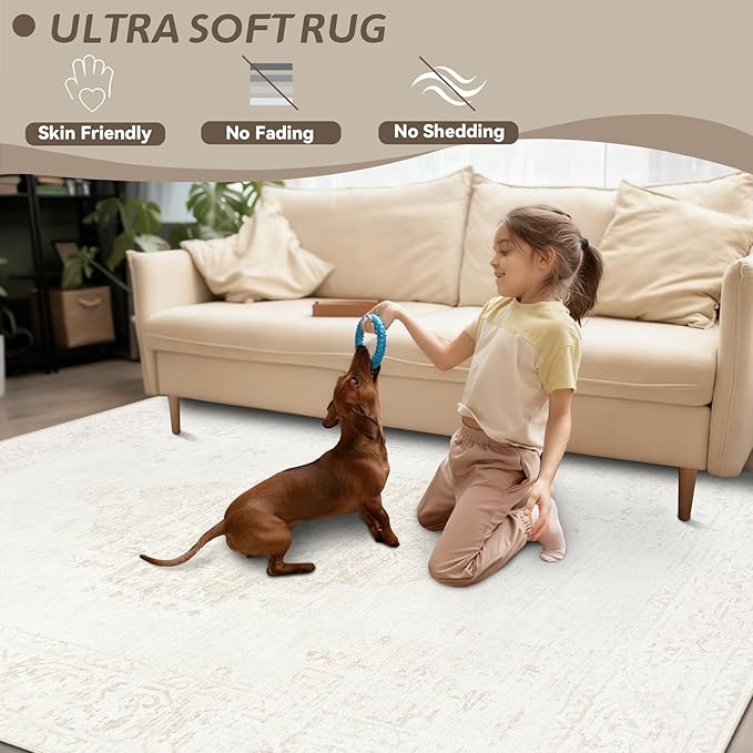 Alfombra 8x10 Lavable Antideslizante Suave No Slip para Sala de Estar miniatura 6